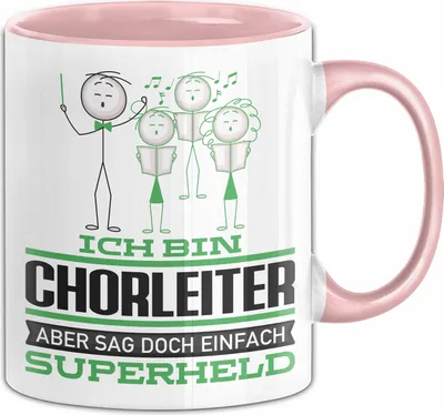 Produktbild von Chorleiter Geschenk Tasse Ich Bin Chorleiter Aber Sag Doch Einfach Superheld Lustige Geschenkdiee für Chorleiter Kaffee-Becher (Rosa)