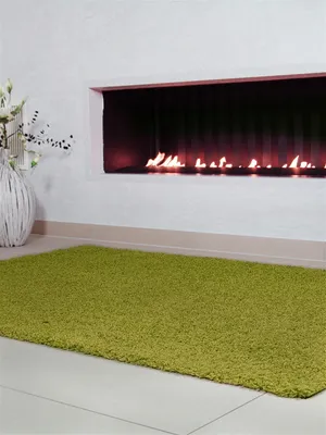 Produktbild von benuta Hochflor Teppich Swirls Grün 120x170 cm