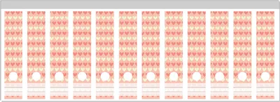 Produktbild von Wallario Ordnerrücken Sticker, selbstklebend für breite Ordner, 12 Stück, Motiv Muster Herzen in beige und rot