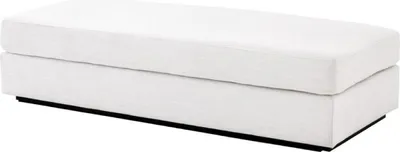 Produktbild von Casa Padrino Luxus Wohnzimmer Fußhocker Weiß / Schwarz 178 x 83 x H. 40 cm - Luxus Möbel