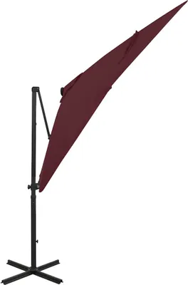 Obrázek produktu pro vidaXL Slunečník s LED osvětlením 250 cm Bordeaux red