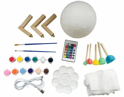 Image de Lampe lune RVB rechargeable et télécommandée avec kit de peinture