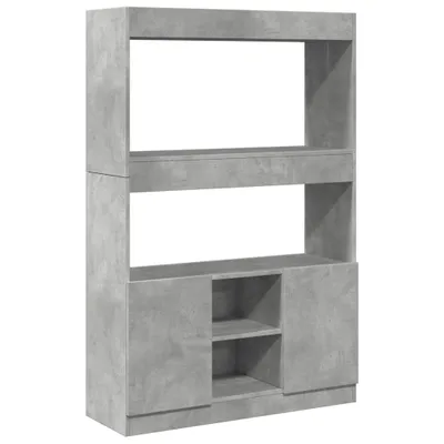 Image de vidaXL Highboard gris béton 92x33x140 cm Bois composite