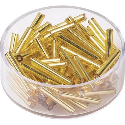 Produktbild von KNORR PRANDELL Böhmische Rocailles Stäbchen 15 x 2 mm Glas goldfarben