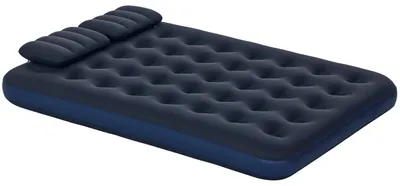Produktbild von Luftmatratze für 2 Personen, mit Handpumpe, weich & robust, 203x152x22cm, Blau