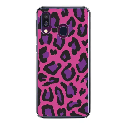 Produktbild von MuchoWow® Handyhülle Schutzhülle Hülle für Samsung Galaxy A40 Pantherdruck - Rosa - Lila Silikon Softcase Handy Hülle - Handy-Tasche