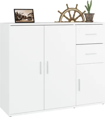 Produktbild von vidaXL Sideboard Weiß 91x29,5x75 cm Holzwerkstoff