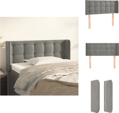 Produktbild von vidaXL Kopfteil mit Ohren Dunkelgrau 93x16x78/88 cm Samt -  Kopf- & Fußenden