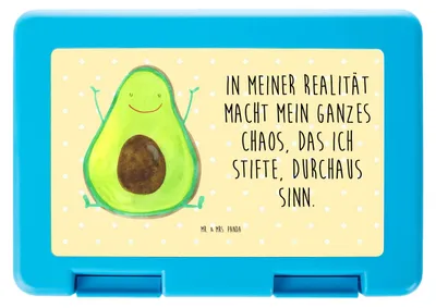 Produktbild von Mr. & Mrs. Panda Lunchbox Avocado Glücklich - Gelb Pastell - Geschenk, Chaos, Brotbehälter, Frischhaltedose, Snackbox, Bento Box, Freude, Bentobox, Chaotisch