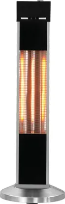 Image de Radiateur de terrasse sur pied - 2000 watts, infrarouge à fibres de carbone - 19 x 34,5 x 105 cm