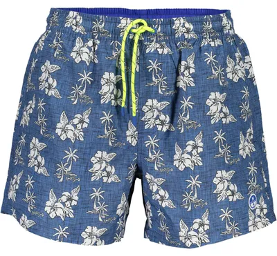 Image de Maillot de bain pour hommes, bleu : motif, Coton, coupe confortable