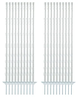 Produktbild von Electra Kunststoffpfahl 125 cm mit Doppeltritt - weiß - 20 Stück Weidezaunpfähle