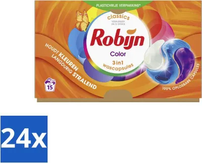 Produktbild von Robijn - 3-in-1 Color - Waschkapseln - 15 Wäschen - Vorteilspack - 24 Stücke