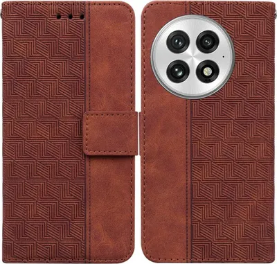 Produktbild von OnePlus 13 Hülle - Coverup Geometric Klapphülle - Braun