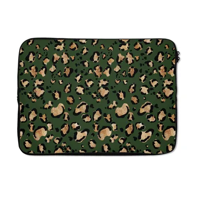 Produktbild von MuchoWow® Laptop Hülle 13 Zoll Panther - Gold - Muster - Luxus Laptoptasche - Laptophülle - Sleeve - Rundumschutz