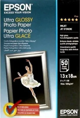Immagine prodotto di Carta fotografica ultra lucida, 13x18 cm, 50 fogli, 300 g/m²