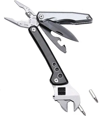 Image de Outil multifonction - 10 en 1 - pour le camping et la randonnée - avec ouvre-boîtes et décapsuleur - outil multifonction 10 en 1 - pour les aventures en plein air