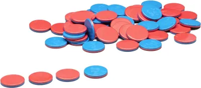 Produktbild von Wissner aktiv lernen 080810.IMP - RE Plastic Wendeplättchen, 50 Zählchips in rot/blau, Durchmesser 2,5 cm und 0,5 cm stark, ideal für Kinderhände, nachhaltig hergestellt