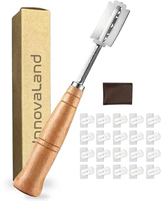 Deegmesje mit 20 Klingen – Brotlame – RVS – Holzgriff