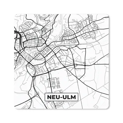 Produktbild von MuchoWow® Mauspad Mousepad Neu-Ulm - Karte - Stadtplan - Wegbeschreibung 20x20 cm - Mousepads - Maus Mat - Pad - Mausunterlage - Desk Mat - Bureauartikeln