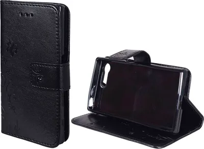 Produktbild von Schutz Hülle Blumen für Handy Sony Xperia X Compact Schwarz