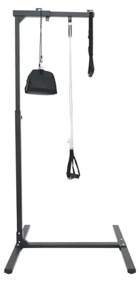 Obrázok produktu pre Pomoc na vstávanie z postele s držadlom – 9 úrovní výšky – nastaviteľná výška 130–175 cm – oceľ – nosnosť do 100 kg – čierna
