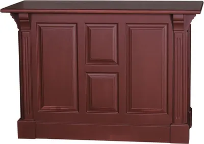 Produktbild von Casa Padrino Landhausstil Theke Bordeauxrot 140 x 68 x H. 95 cm - Massivholz Ladentheke mit Tür und 2 Schubladen - Landhausstil Möbel