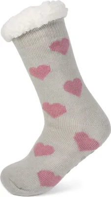 Produktbild von styleBREAKER Damen ABS Stoppersocken mit Teddyfutter und Herzen Muster, ABS-Socken, Größe 35-42 EU / 5-10 US / 4-8 UK 08030007