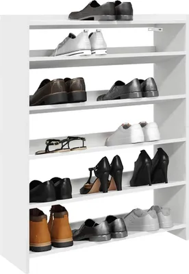 Produktbild von Möbel Schuhregal Weiß 80x25x100 cm Holzwerkstoff - Schuhständer 859896
