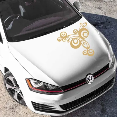 Produktbild von Aufkleber - Autoaufkleber "Retro Swirl" 60cm x 56cm gold - Tuning Carystyling Heckscheibe Auto