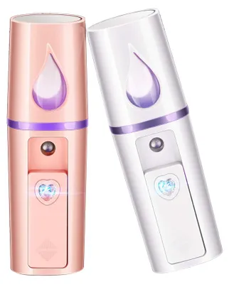 Produktbild von Handheld-Mini-Gesichtsdampfer, tragbarer Nebelsprüher mit Spiegel, feuchtigkeitsspendend für Haut, hydratisierend, leicht und kompakt, ideal für Reise, Büro, Hautpflege, trockene Umgebungen