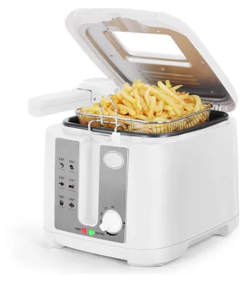 Produktbild von Fritteuse mit öl, 1650W, Fritteuse 2.5L mit Sichtfenster, emperaturregelung, Kontrollleuchte, Weiß