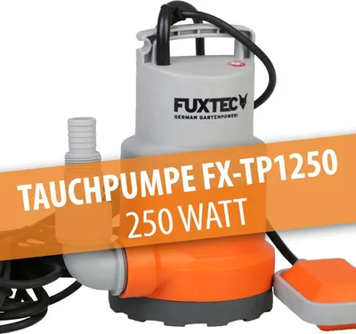 Produktbild von FUXTEC Tauchpumpe FX-TP1250 - bis zu 6.000 l/h | 6m Förderhöhe | 4,9Kg | Schmutzwasserpumpe max. 5 mm Durchmesser | Tauchpumpe mit 250W