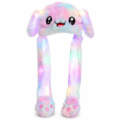 Produktbild von Wackelohr Mütze mit LED und beweglichen Ohren - aus Plüsch, Kostüm für Kinder und Erwachsene: Kaninchen Pastell sm-494b LED Wackelohr Mütze wählen: Kaninchen Pastell sm-494b LED, KI-generiertes Bild