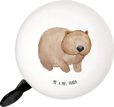 Produktbild von Mr. & Mrs. Panda Fahrradklingel Wombat - Weiß - Geschenk, Lustige Sprüche, Das Leben Ist schön, Fahrrad-Klingel, Fahrradglocke, klingel fahrrad, Motivation, Spruch, Für