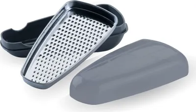 Produktbild von Chefkoch trifft Fackelmann  Parmesanreibe mit Behälter, 3-teilig, Edelstahlklinge, Spülmaschinengeeignet