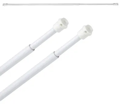Obrázek produktu pro Výsuvná záclonová tyč 60/78 cm. S podpěrou, bez pružiny (2 kusy)