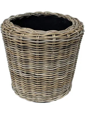 Produktbild von Van der Leeden Obal Drypot Obal Rattan - Round grey, průměr 42 cm