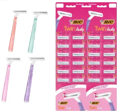 Image de Bic Twin Rasoir jetable 2 lames 24 pièces