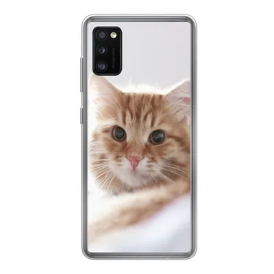 Produktbild von MuchoWow® Handyhülle Schutzhülle Hülle für Samsung Galaxy A41 Katze - Rot - Bett - Mädchen - Kinder - Jungen Silikon Softcase Handy Hülle - Mobiltelefon