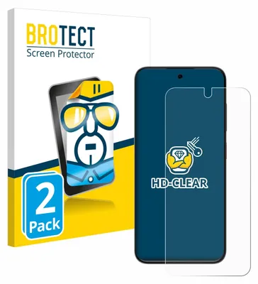 A product image showing a screen protector packaging and a smartphone with a screen protector applied.