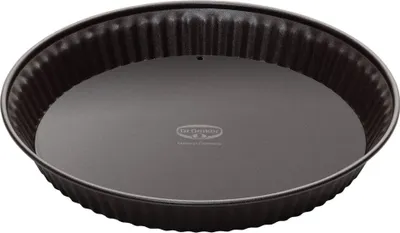 Produktbild von Dr. Oetker Quicheform Ø 28 cm, Tarteform der Serie Back-Edition mit Emaille-Hebeboden, runde Backform mit Antihaft-Ring (Farbe: braun)