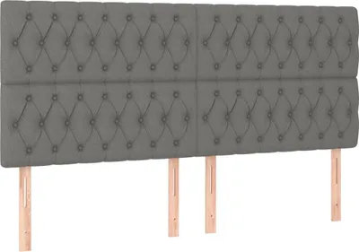 Produktbild von vidaXL Kopfteil Dunkelgrau 180 x 7 x 118/128 cm Stoff