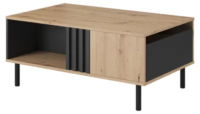 Obrázok produktu pre Konferenčný stolík, dub (Artisan) + čierna antracitová, 100,1 x 43,2 x 60 cm