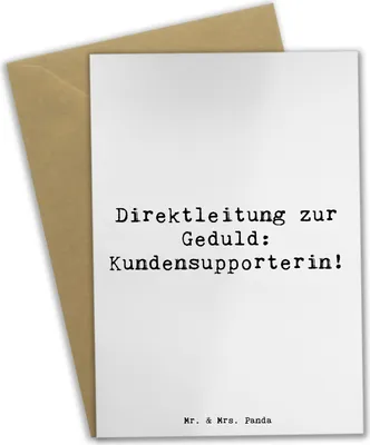Produktbild von Mr. & Mrs. Panda babykarte Spruch Kundensupporterin Geduld - Weiß - Geschenk, Berufsgestaltung, glückwunschkarten, Grußkarten, Serviceheldin, Beruf, vatertagskarte