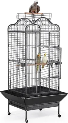 Produktbild von Yaheetech Vogelkäfig 81 x 77 x 154 cm, Zuchtkäfig mit Ständer, Vogelhaus Tierkäfig mit Rollen