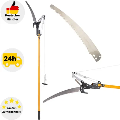 Produktbild von Teleskopsäge Baumsäge Teleskop Astschere Astsäge Seilzug Gartensäge Hochentaster 2,4 m