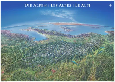 Produktbild von Panoramakarte Alpen
