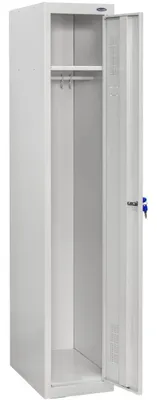 Zdjęcie produktu dla UHL-MASH Szafa Metalowa Ubraniowa SOM-400/1 Jednodrzwiowa 180x40x50cm Półki: góra BHP Pracownicza Do szatni Klucz Wentylacja Szara