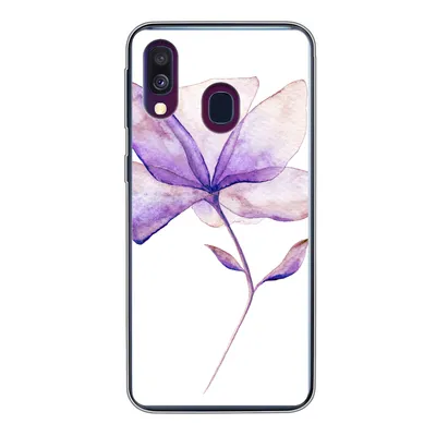 Produktbild von MuchoWow® Handyhülle Schutzhülle Hülle für Samsung Galaxy A40 Blumen - Aquarell - Lila Silikon Softcase Handy Hülle - Handy-Tasche